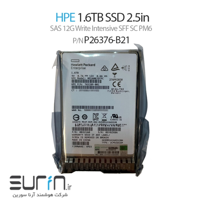 هارد اچ پی HPE 1.6TB SAS 12G Write Intensive SFF SC PM6 SSD - هوشمند ...